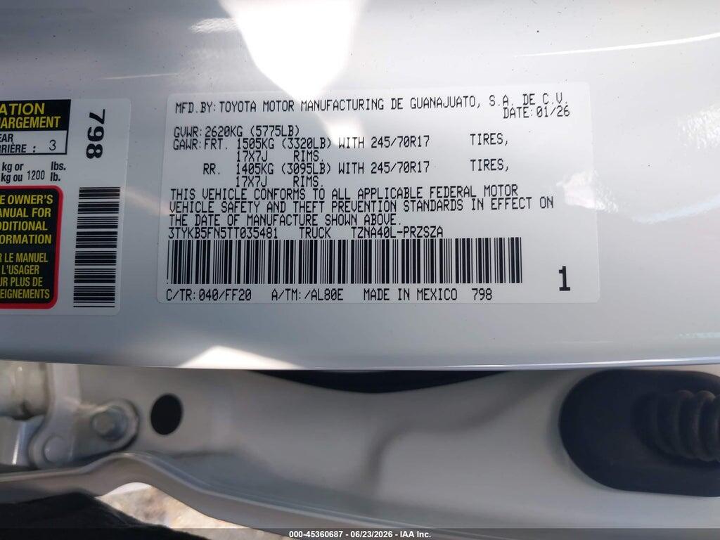 3TYKB5FN5TT035481 2026 TOYOTA TACOMA photo no. 9