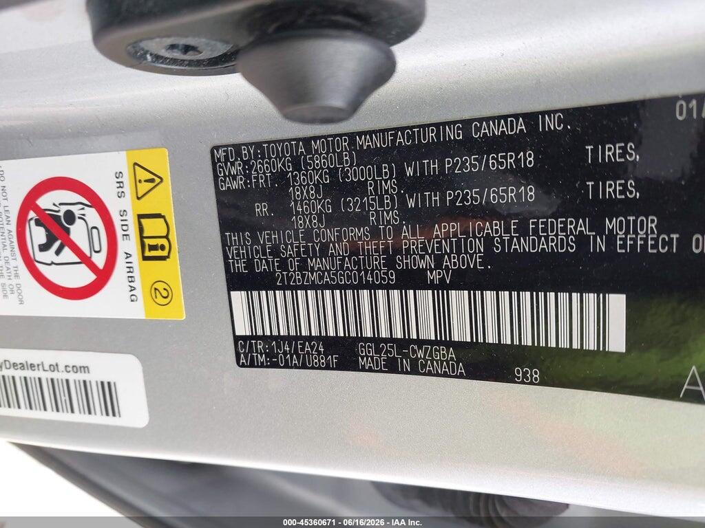 2T2BZMCA5GC014059 2016 LEXUS RX 350 photo no. 9