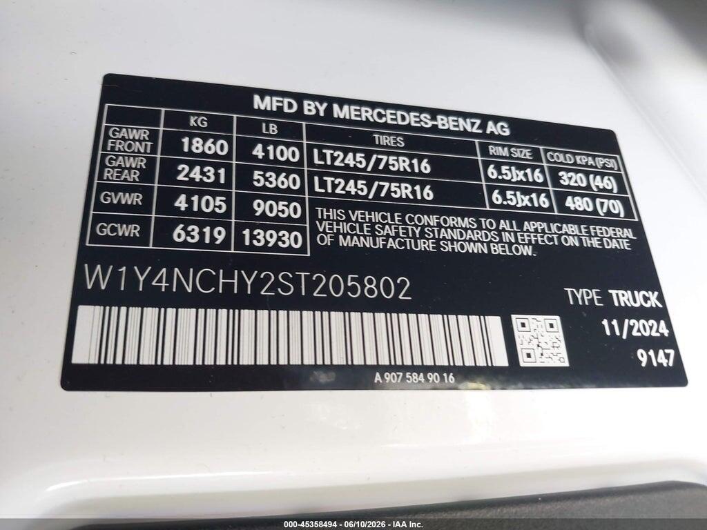 W1Y4NCHY2ST205802 2025 MERCEDES-BENZ SPRINTER 2500 photo no. 9