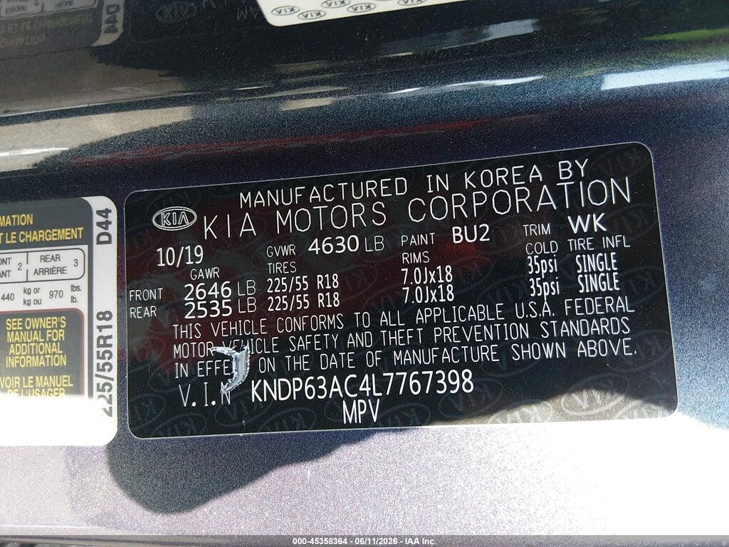 KNDP63AC4L7767398 2020 KIA SPORTAGE photo no. 9