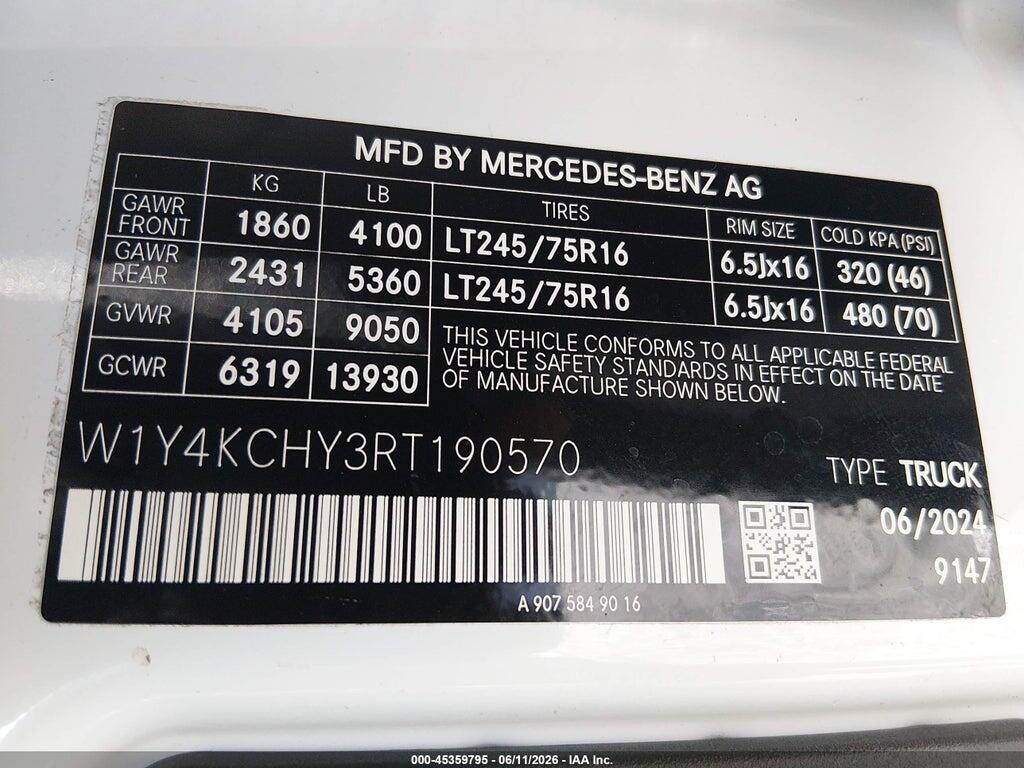 W1Y4KCHY3RT190570 2024 MERCEDES-BENZ SPRINTER 2500 photo no. 9