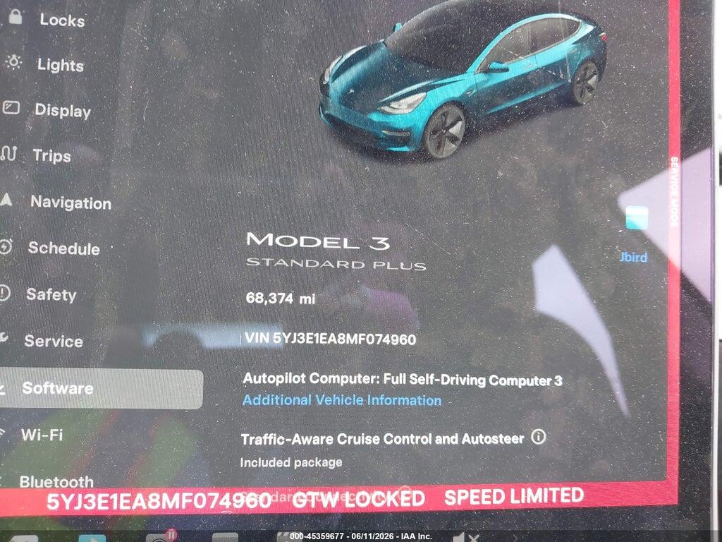 5YJ3E1EA8MF074960 2021 TESLA MODEL 3 photo no. 7