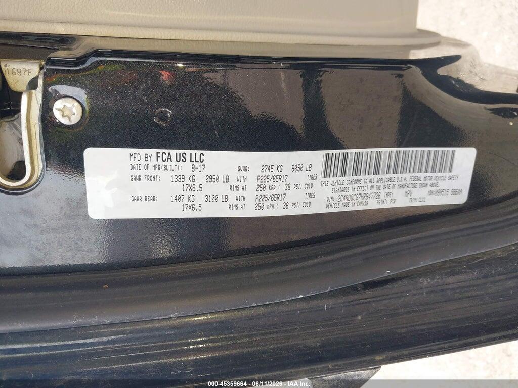 2C4RDGCG7HR847726 2017 DODGE GRAND CARAVAN photo no. 9