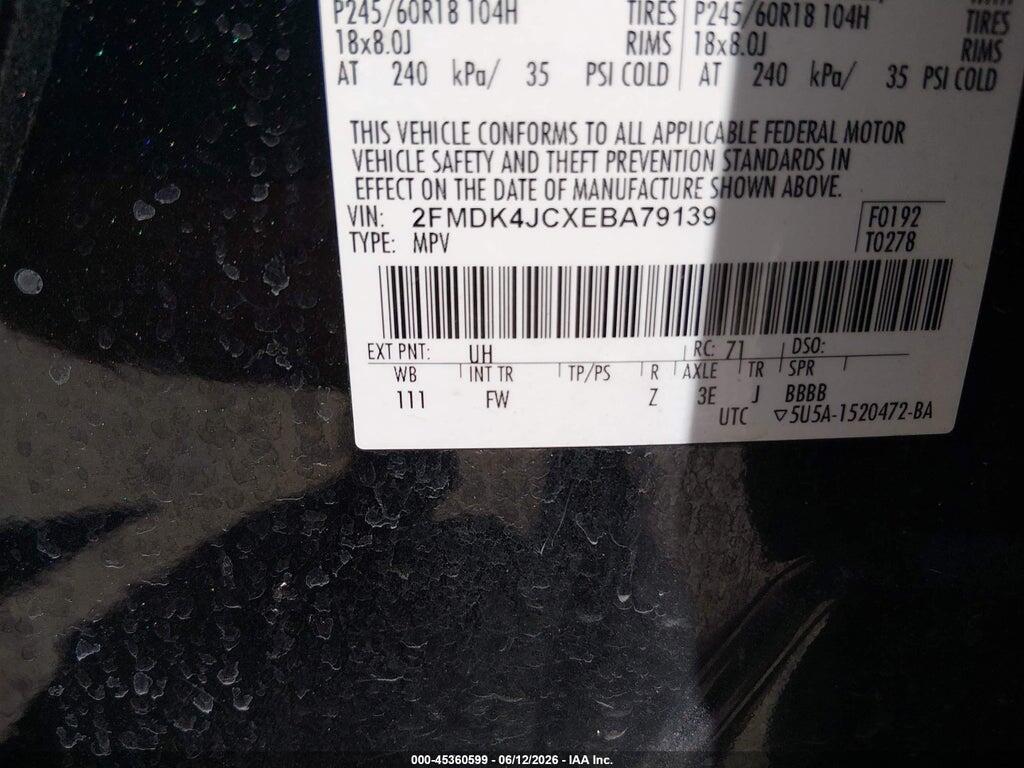 2FMDK4JCXEBA79139 2014 FORD EDGE photo no. 9
