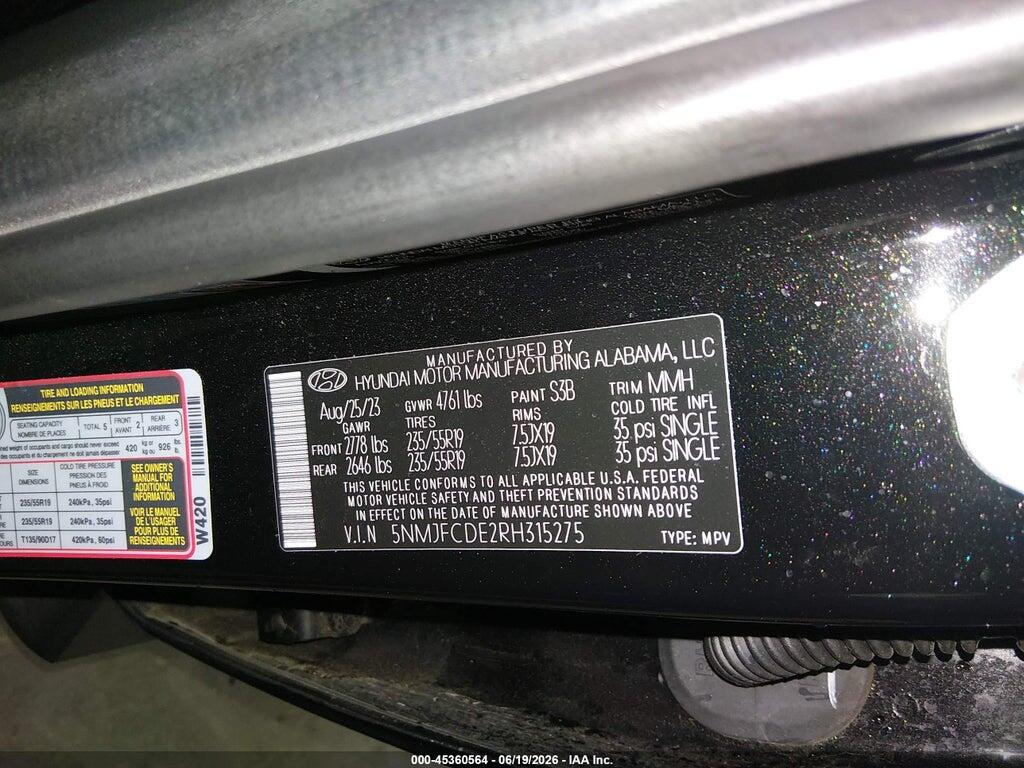 5NMJFCDE2RH315275 2024 HYUNDAI TUCSON photo no. 9
