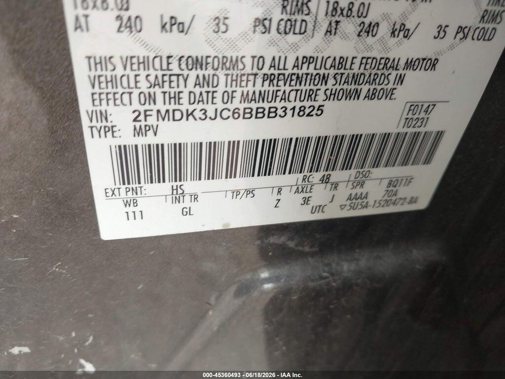 2FMDK3JC6BBB31825 2011 FORD EDGE photo no. 9