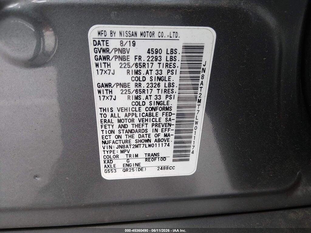 JN8AT2MT7LW011174 2020 NISSAN ROGUE photo no. 9