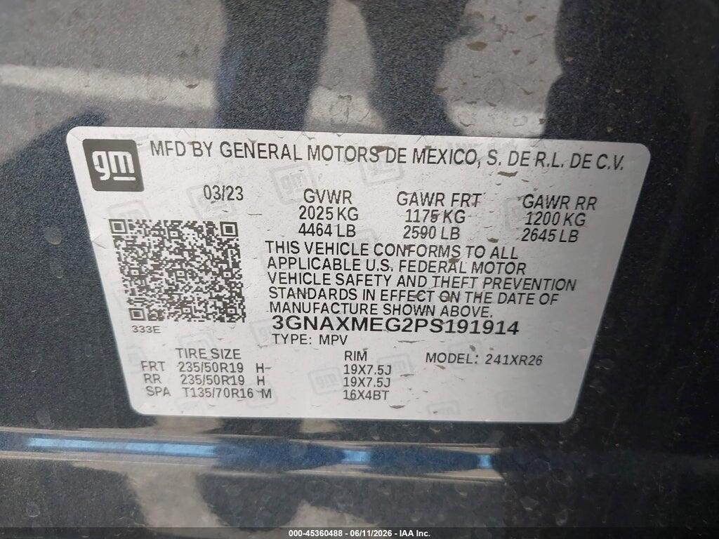 3GNAXMEG2PS191914 2023 CHEVROLET EQUINOX photo no. 9