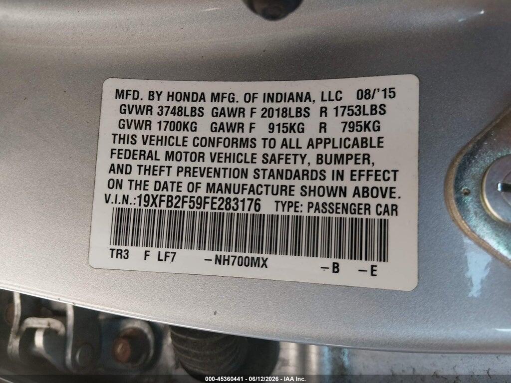 19XFB2F59FE283176 2015 HONDA CIVIC photo no. 9