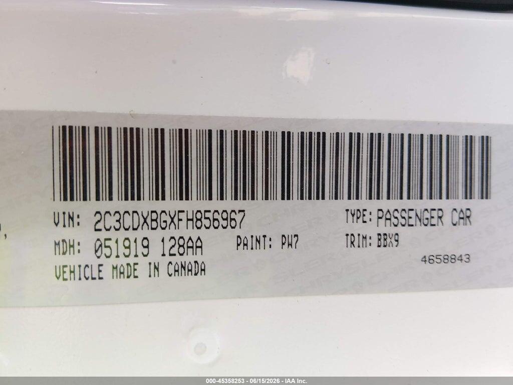 2C3CDXBGXFH856967 2015 DODGE CHARGER photo no. 9