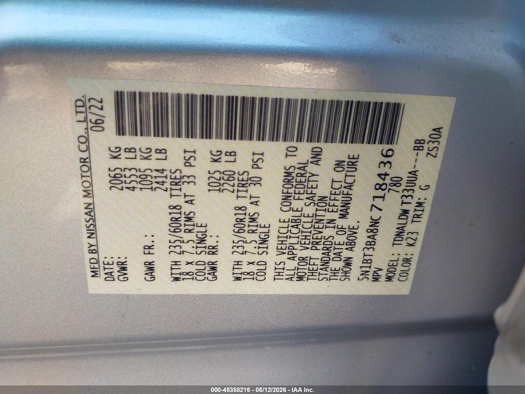 5N1BT3BA8NC718436 2022 NISSAN ROGUE photo no. 9