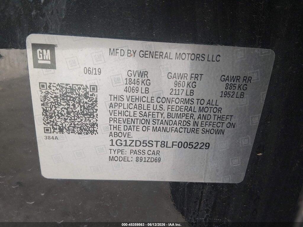 1G1ZD5ST8LF005229 2020 CHEVROLET MALIBU photo no. 9
