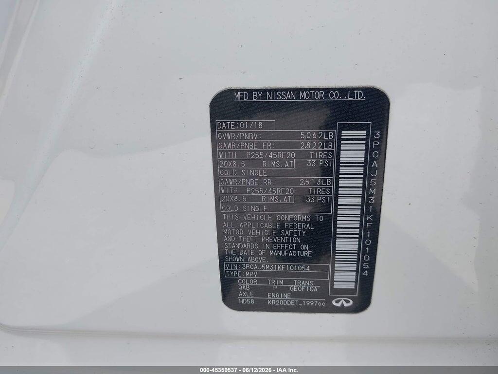 3PCAJ5M31KF101054 2019 INFINITI QX50 photo no. 9