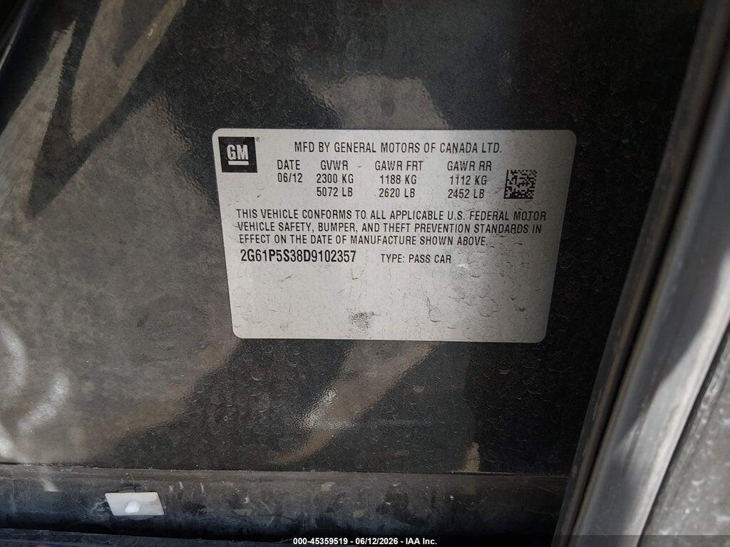 2G61P5S38D9102357 2013 CADILLAC XTS photo no. 9