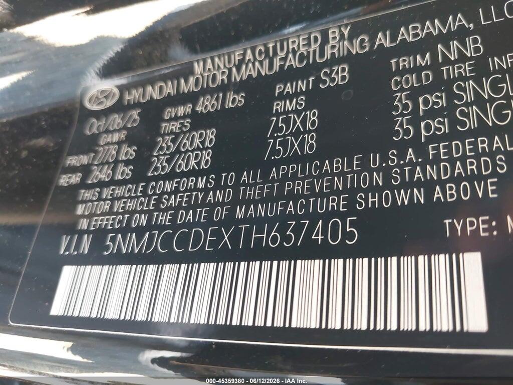5NMJCCDEXTH637405 2026 HYUNDAI TUCSON photo no. 9