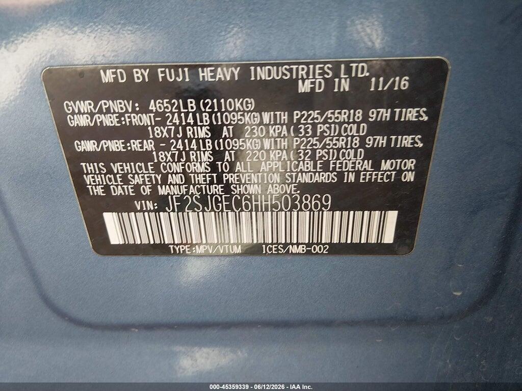 JF2SJGEC6HH503869 2017 SUBARU FORESTER photo no. 9