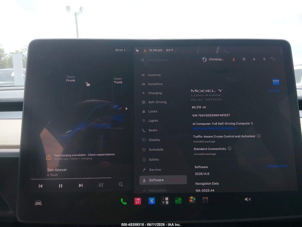 7SAYGDEE6NF481037 2022 TESLA MODEL Y photo no. 7