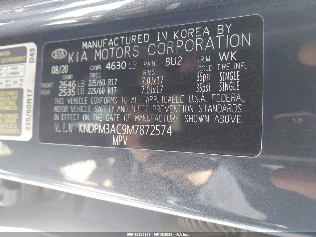 KNDPM3AC9M7872574 2021 KIA SPORTAGE photo no. 9