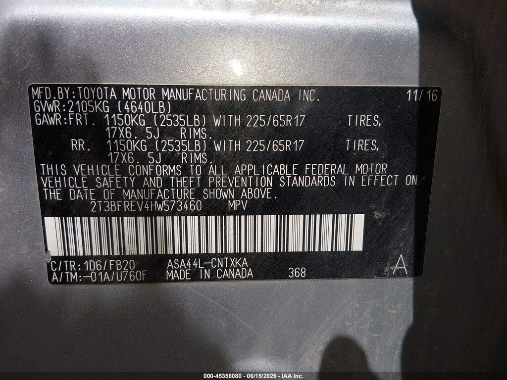 2T3BFREV4HW573460 2017 TOYOTA RAV4 photo no. 9