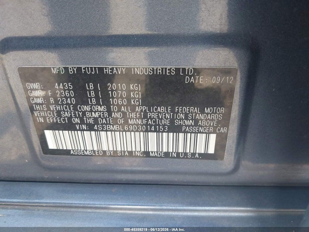 4S3BMBL69D3014153 2013 SUBARU LEGACY photo no. 9
