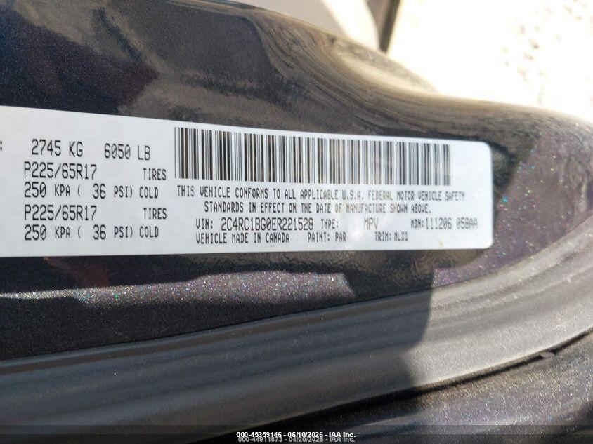 2C4RC1BG0ER221528 2014 CHRYSLER TOWN & COUNTRY photo no. 9