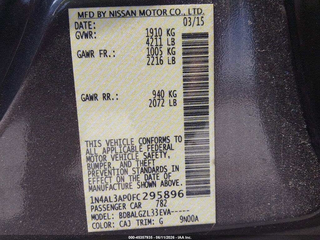 1N4AL3AP0FC295896 2015 NISSAN ALTIMA photo no. 9