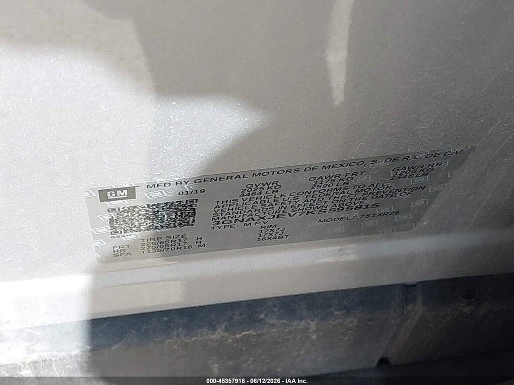 3GNAXJEV7KS595815 2019 CHEVROLET EQUINOX photo no. 9