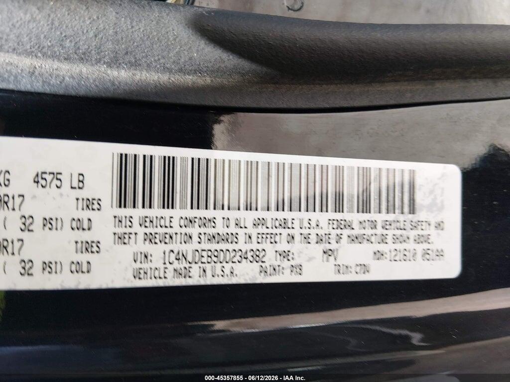 1C4NJDEB9DV234382 2013 JEEP COMPASS photo no. 9