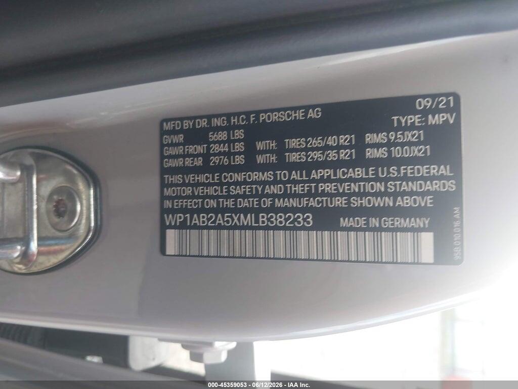 WP1AB2A5XMLB38233 2021 PORSCHE MACAN photo no. 9