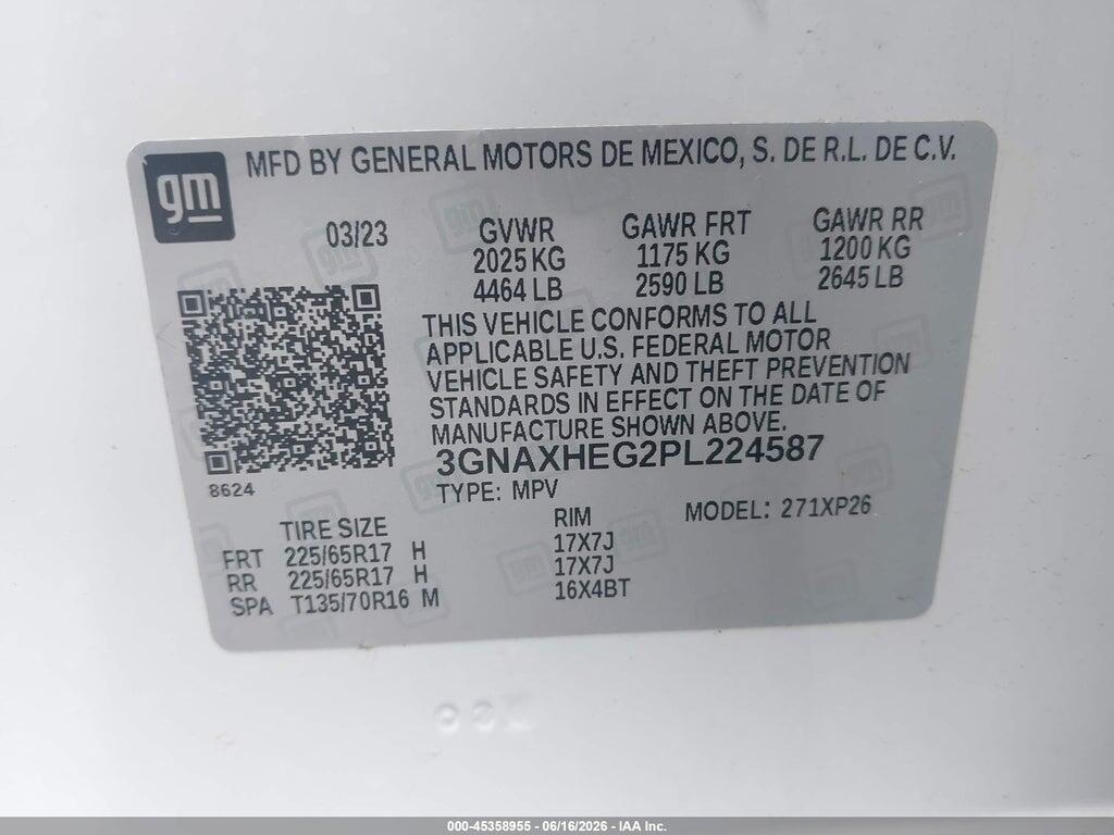 3GNAXHEG2PL224587 2023 CHEVROLET EQUINOX photo no. 9