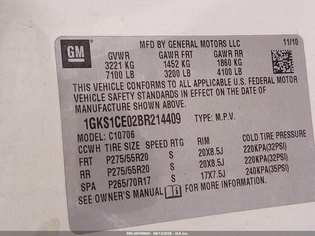 1GKS1CE02BR214409 2011 GMC YUKON photo no. 9