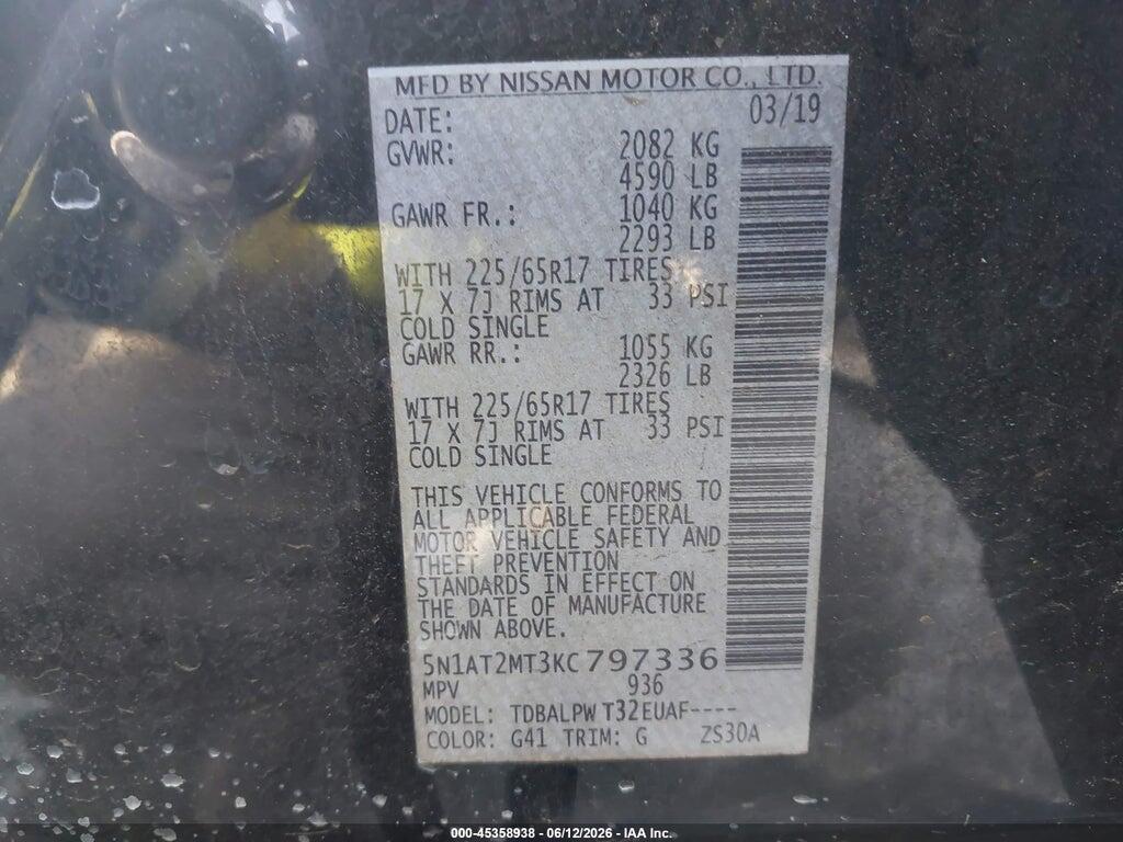 5N1AT2MT3KC797336 2019 NISSAN ROGUE photo no. 9