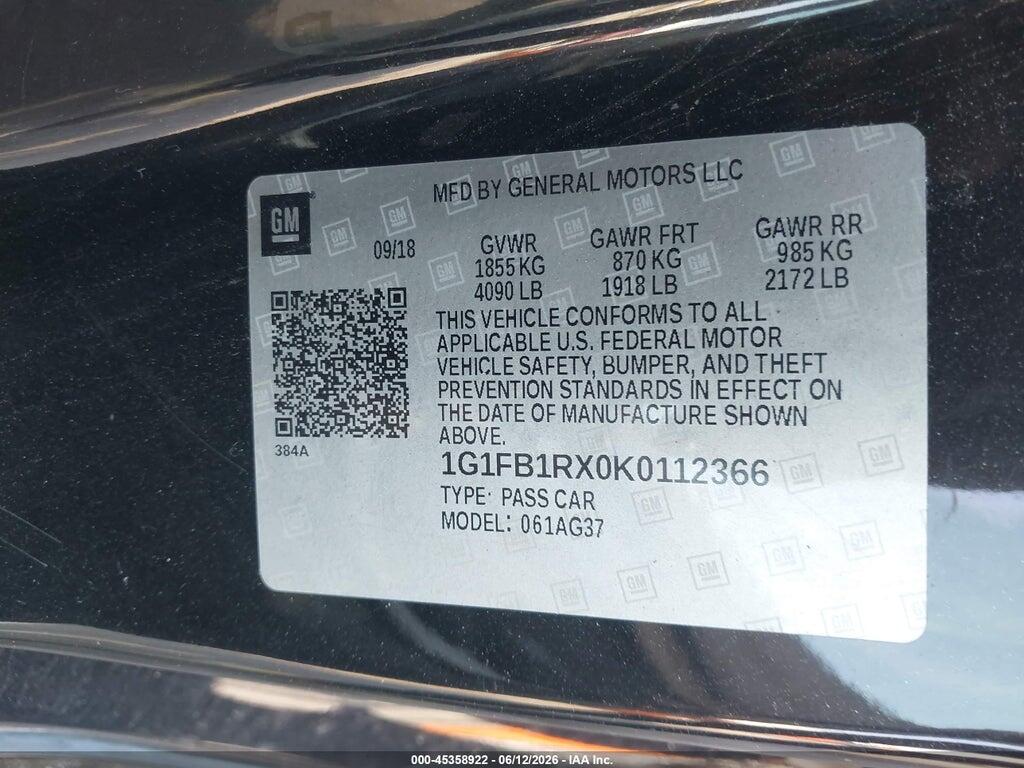 1G1FB1RX0K0112366 2019 CHEVROLET CAMARO photo no. 9