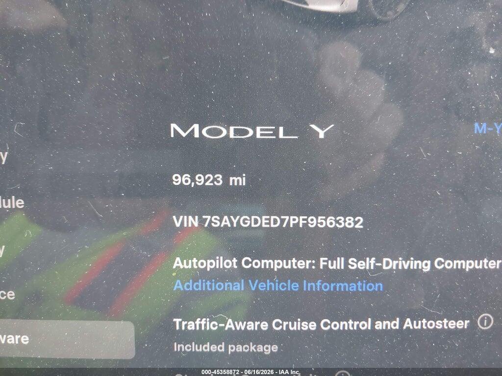 7SAYGDED7PF956382 2023 TESLA MODEL Y photo no. 7