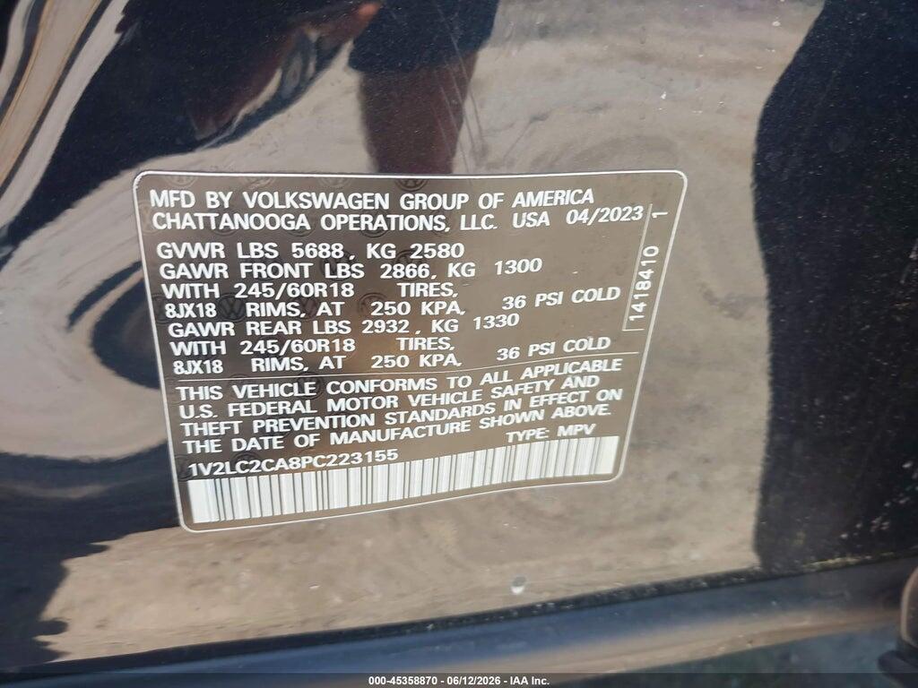 1V2LC2CA8PC223155 2023 VOLKSWAGEN ATLAS CROSS SPORT photo no. 9