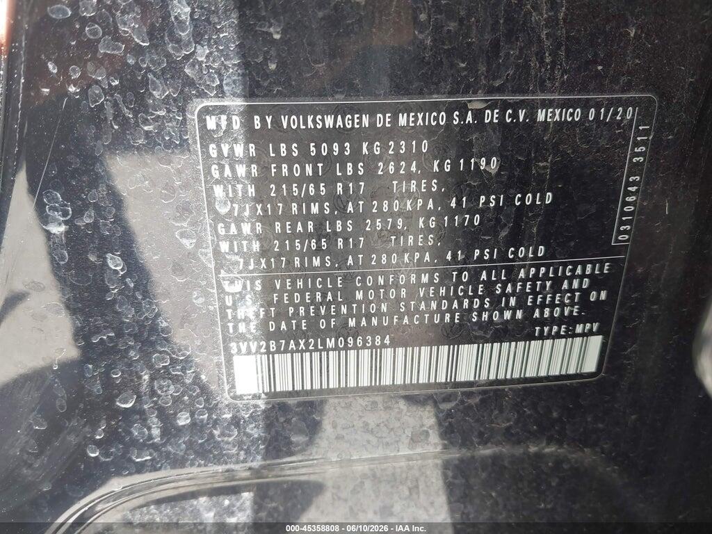 3VV2B7AX2LM096384 2020 VOLKSWAGEN TIGUAN photo no. 9