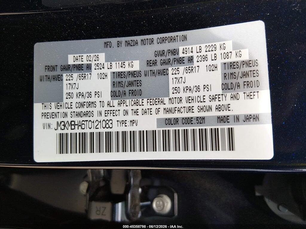 JM3KMBHA6T0121083 2026 MAZDA CX-5 photo no. 9