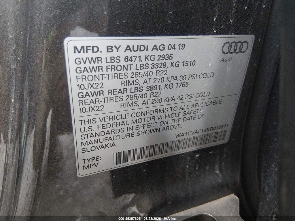 WA1CVAF14KD035571 2019 AUDI Q8 photo no. 9