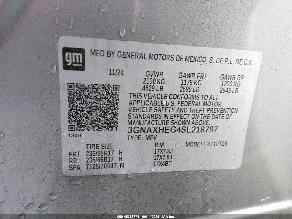 3GNAXHEG4SL218797 2025 CHEVROLET EQUINOX photo no. 9
