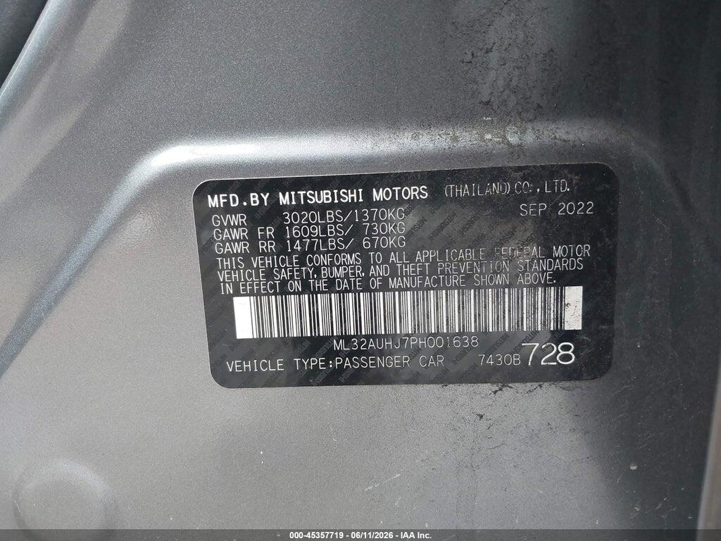ML32AUHJ7PH001638 2023 MITSUBISHI MIRAGE photo no. 9