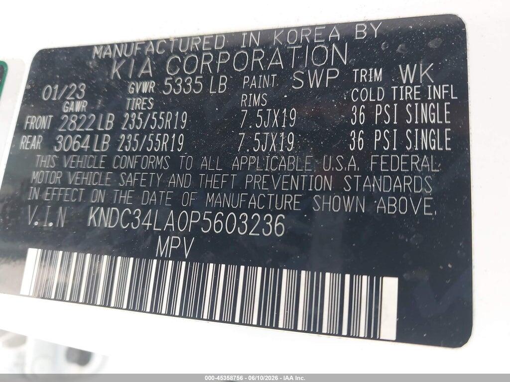 KNDC34LA0P5603236 2023 KIA EV6 photo no. 9