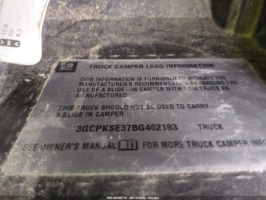 3GCPKSE37BG402183 2011 CHEVROLET SILVERADO 1500 photo no. 9