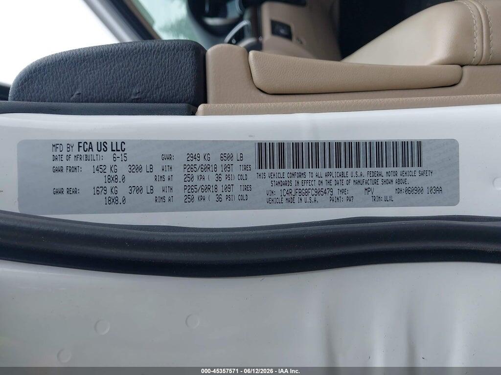 1C4RJFBG8FC905479 2015 JEEP GRAND CHEROKEE photo no. 9