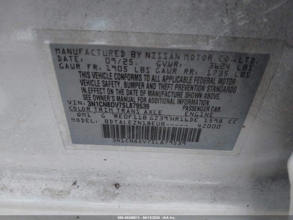 3N1CN8DV7SL879539 2025 NISSAN VERSA photo no. 9