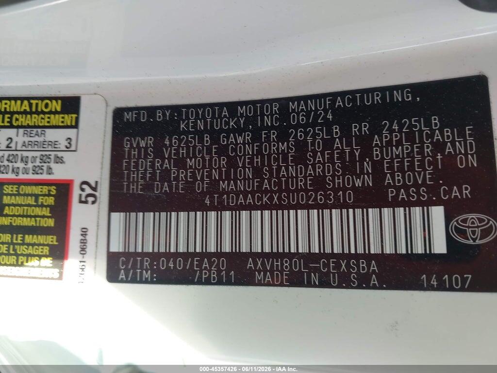 4T1DAACKXSU026310 2025 TOYOTA CAMRY photo no. 9