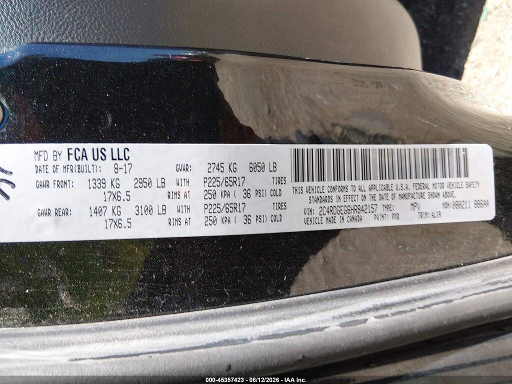 2C4RDGEG6HR842157 2017 DODGE GRAND CARAVAN photo no. 9
