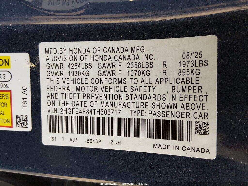 2HGFE4F84TH306717 2026 HONDA CIVIC HYBRID photo no. 9