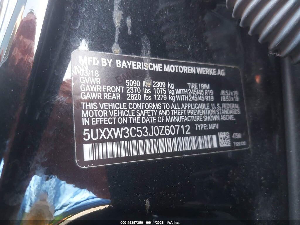 5UXXW3C53J0Z60712 2018 BMW X4 photo no. 9