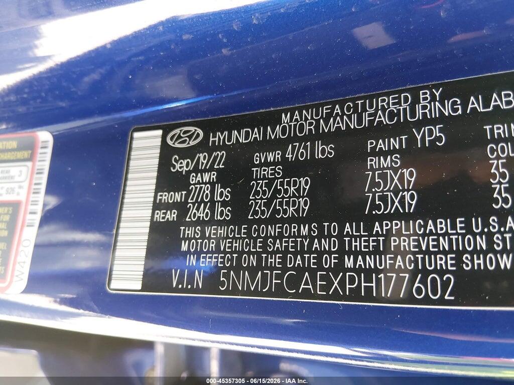 5NMJFCAEXPH177602 2023 HYUNDAI TUCSON photo no. 9