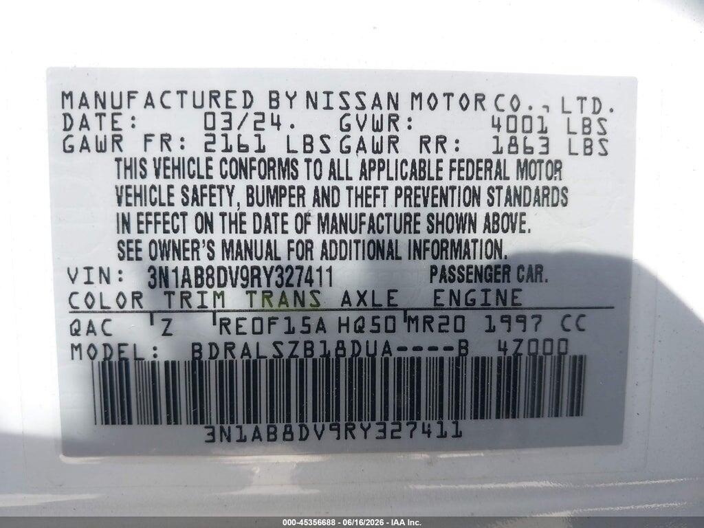 3N1AB8DV9RY327411 2024 NISSAN SENTRA photo no. 9